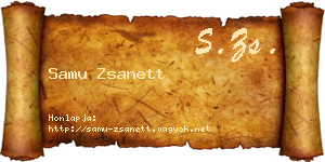 Samu Zsanett névjegykártya